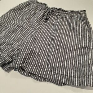 Terra & Sky Womens 0X 14W Stretch Pull On Shorts Black White‎ Striped